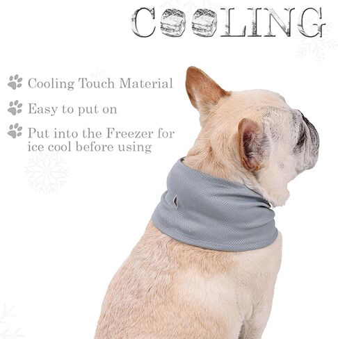NACOCO 2 Pcs Dog Instant Cooling Scarf Summer Pet Bandana Cats Collar Ice Towels for Bulldog (Blue, M) in Kuwait