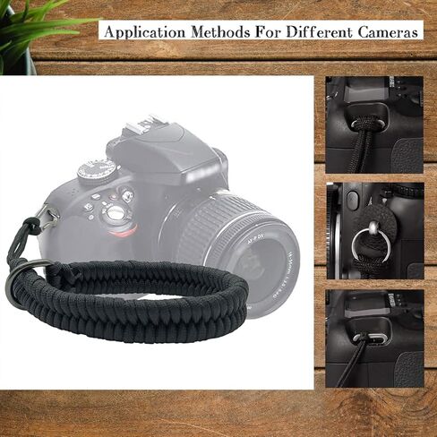 Camera Wrist Strap for Photographers, Detachable Hand Strap with Stainless Steel Clip, Paracord for DSLR Cameras in Saudi Arabia