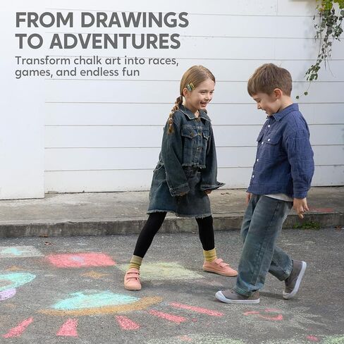 JOYIN 180 PCS Washable Sidewalk Chalks Set in 20 Colors Non-Toxic Jumbo Chalk for Outdoor Art Play, Painting on Chalkboard, Blackboard and Playground in Saudi Arabia