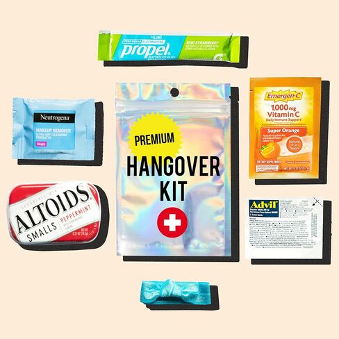 12 Pre-Filled Hangover Kit Bags - Bachelorette Hangover Kit - Bridesmaid Gifts, Bachelorette Party Favors, & More - Hangover Recovery Kit - Hangover Kit Supplies in Saudi Arabia