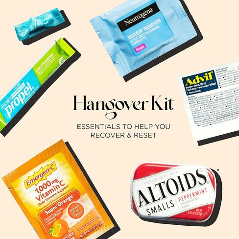 12 Pre-Filled Hangover Kit Bags - Bachelorette Hangover Kit - Bridesmaid Gifts, Bachelorette Party Favors, & More - Hangover Recovery Kit - Hangover Kit Supplies in Saudi Arabia
