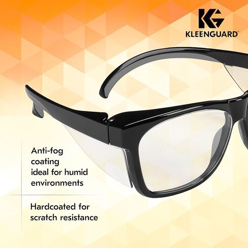 KleenGuard™ V30 Maverick™ Safety Glasses (56569), Smoke Lenses with KleenVision™ Anti-Fog coating, Black Frame, Carrying Case, Unisex Sunglasses for Men and Women in Kuwait