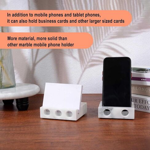 حامل الهاتف الرخامي الممتاز مع تضخيم الصوت ، متوافق مع الهواتف الذكية والأجهزة اللوحية ، متينة ومتينة ، مثالية للمنزل ، المكتب ، والسفر （White02） in Kuwait