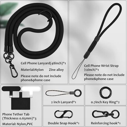 Phone Lanyard Phone Strap Wrist Lanyard Universal Adjustable Detachable Nylon Crossbody Neck Strap with Hook Wrist Strap in Kuwait