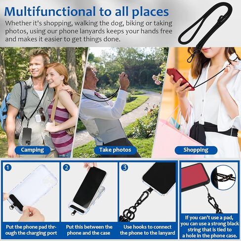 Phone Lanyard Phone Strap Wrist Lanyard Universal Adjustable Detachable Nylon Crossbody Neck Strap with Hook Wrist Strap in Kuwait