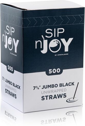 [1000-Pack] Plastic Straws - 7.75 Inches Long, Drinking Straws, Standard Size, Bulk Pack, Black (2 Boxes of 500 Straws) in Saudi Arabia
