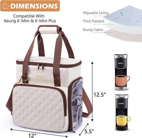 BAGSPRITE Coffee Maker Travel Bag Compatible with Keurig K-Mini or K-Mini Plus, Single Serve Coffee Brewer Carrying Case in Kuwait
