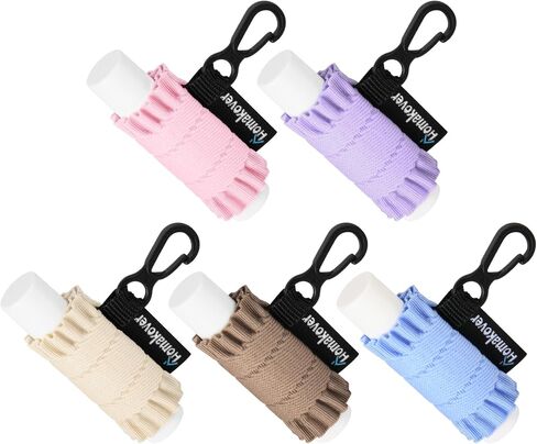 Lip Balm Holder Keychain, 5 Pack Compact Clip On Chapstick Sleeve Holder, Cute Tight-Knit Elastic Lipstick Sleeve Clip Lip Gloss Pouch Holster Clip On Keys/Purse/Bag in Saudi Arabia