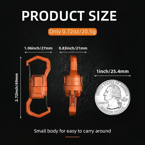 360° Rotatable S-Shape Magnetic Keychain, Dual Lock Quick Release Keychain for Lure Tools, Outdoor Backpack, Belts in Saudi Arabia