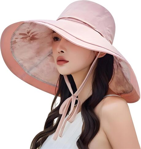 HUAMULAN Wide Brim Women Summer Sun Floppy Hat Beach Bucket Fishing Hats Reversible Packable Outdoor UV Protection in Kuwait