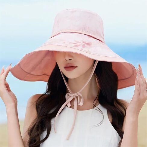 HUAMULAN Wide Brim Women Summer Sun Floppy Hat Beach Bucket Fishing Hats Reversible Packable Outdoor UV Protection in Kuwait