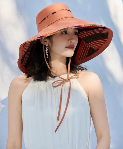 HUAMULAN Wide Brim Women Summer Sun Floppy Hat Beach Bucket Fishing Hats Reversible Packable Outdoor UV Protection in Kuwait
