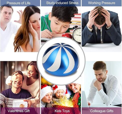 Kinetic Desk Toys,Full Body Optical Illusion Spinner Ball,Gifts for Men,Women,Kids 1.5" Size (Silver) in Saudi Arabia
