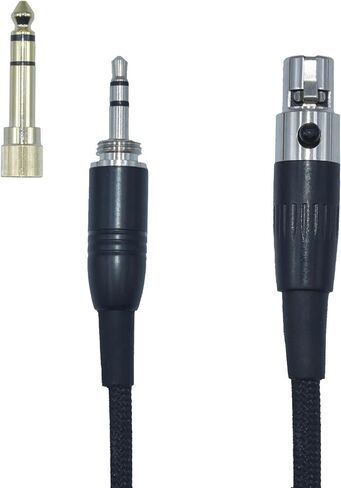 Coiled Mini XLR to 3.5mm Headphone Cable, Female MiniXLR to 1/4 TRS Plug Replacement Cable with 1/8" to 6.35mm Adapter - Compatible with AKG, Nickel Plated,13 Feet(4m) in Kuwait