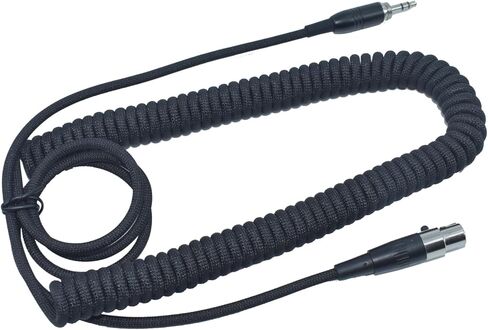 Coiled Mini XLR to 3.5mm Headphone Cable, Female MiniXLR to 1/4 TRS Plug Replacement Cable with 1/8" to 6.35mm Adapter - Compatible with AKG, Nickel Plated,13 Feet(4m) in Kuwait