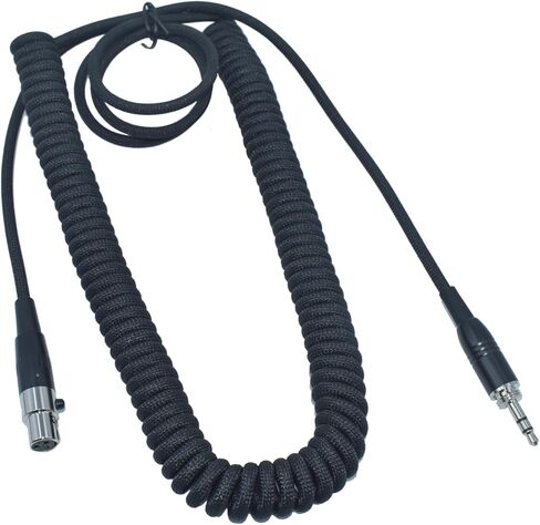 Coiled Mini XLR to 3.5mm Headphone Cable, Female MiniXLR to 1/4 TRS Plug Replacement Cable with 1/8" to 6.35mm Adapter - Compatible with AKG, Nickel Plated,13 Feet(4m) in Kuwait