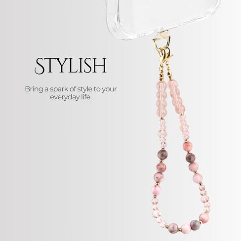 Natural Stones Cute Phone Charm Detachable Phone Strap Hook Hands-Free Phone Wrist Strap Cell Phone Lanyard for Women - Iphone Accessories Keychain in Saudi Arabia