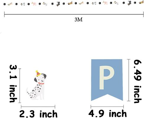 Dog Themed Banner Happy Birthday Banner Backdrop Colorful Decoration Kids Baby Dog Birthday Party Supplies in Kuwait