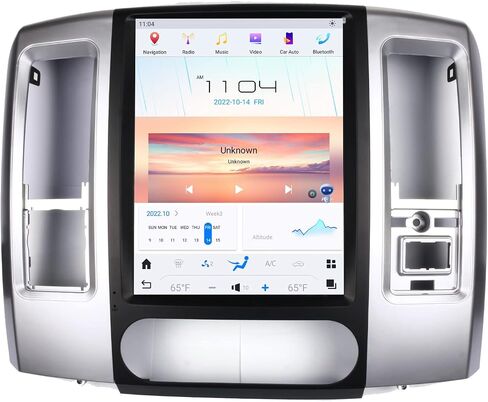 Android 11 Qualcomm Car Radio for Dodge RAM 2008 2009 2010 2011 2012 Truck Stereo Replacement Tesla Style Touch Screen GPS Navigation Multimedia Player，Two Seats Version (8GB+128GB) in Saudi Arabia