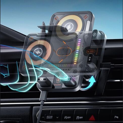 One-Touch Rotating Automatic Opening and Closing Wireless Charging car Phone Holder in Saudi Arabia