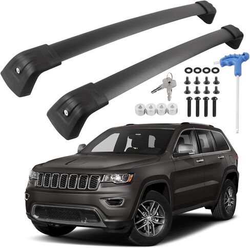 Car Roof Rack Cross Bars Compatible with 2014-2023 Jeep Cherokee (Fit for Raised Side Rails), Aluminum Lockable Roof Cross Bars for Kayak Bike Rooftop Cargo Carrier Bag Basket Luggage in Kuwait