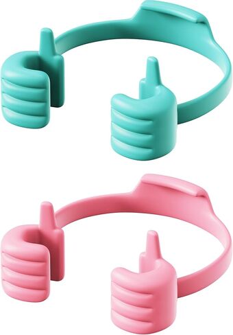 Adjustable Lazy Thumbs-Up Phone Stand for Tablets, E-Readers and Smart Phones, Fun Gifts for Kids Teens Girls Boys Women Men Wife Girlfriends Teacher, Cute Phone Holder for Desk, Pink&Blue in Saudi Arabia