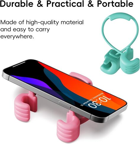 Adjustable Lazy Thumbs-Up Phone Stand for Tablets, E-Readers and Smart Phones, Fun Gifts for Kids Teens Girls Boys Women Men Wife Girlfriends Teacher, Cute Phone Holder for Desk, Pink&Blue in Saudi Arabia