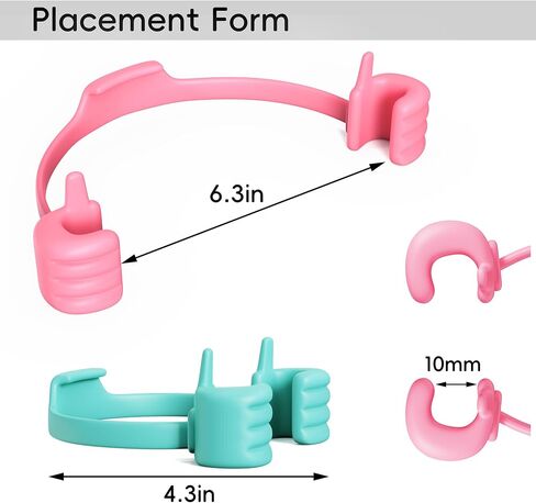 Adjustable Lazy Thumbs-Up Phone Stand for Tablets, E-Readers and Smart Phones, Fun Gifts for Kids Teens Girls Boys Women Men Wife Girlfriends Teacher, Cute Phone Holder for Desk, Pink&Blue in Saudi Arabia