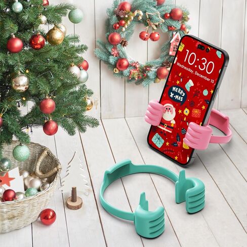 Adjustable Lazy Thumbs-Up Phone Stand for Tablets, E-Readers and Smart Phones, Fun Gifts for Kids Teens Girls Boys Women Men Wife Girlfriends Teacher, Cute Phone Holder for Desk, Pink&Blue in Saudi Arabia