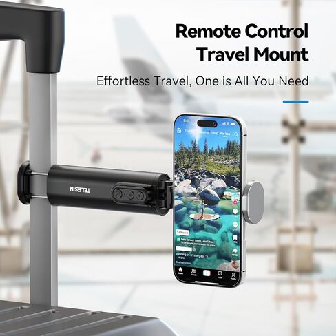 Universal Airplane Phone Holder, Handsfree Bluetooth Phone Stand with 360° Rotation, Travel Essentials Page Turner Remote for TikTok & Mobile Controller, Ideal for Flying, Home, and Office Use in Saudi Arabia