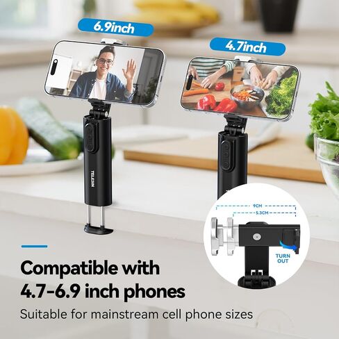 Universal Airplane Phone Holder, Handsfree Bluetooth Phone Stand with 360° Rotation, Travel Essentials Page Turner Remote for TikTok & Mobile Controller, Ideal for Flying, Home, and Office Use in Saudi Arabia