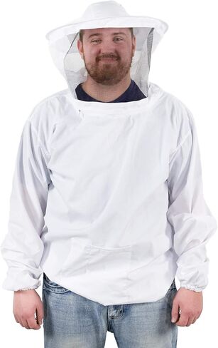 VIVO Professional White XXL Beekeeping Suit, Jacket, Pull Over, Smock with Veil BEE-V105XL2 in Kuwait