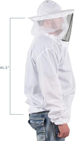 VIVO Professional White XXL Beekeeping Suit, Jacket, Pull Over, Smock with Veil BEE-V105XL2 in Kuwait