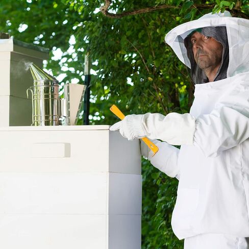 VIVO Professional White XXL Beekeeping Suit, Jacket, Pull Over, Smock with Veil BEE-V105XL2 in Kuwait
