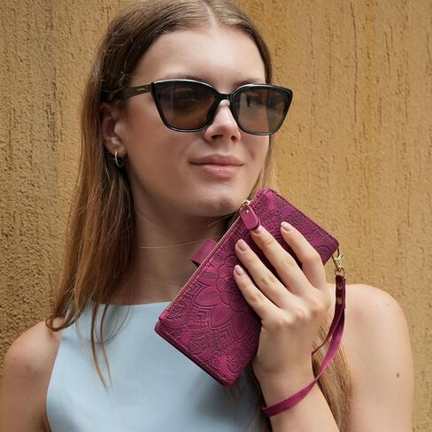 Harryshell Compatible with Samsung Galaxy S25 Wallet Case Detachable Phone Cover with Zipper Cash Coin Pocket Multi Card Slots Holder Wrist Strap Lanyard 6.2 inch (Floral Teal) in Kuwait