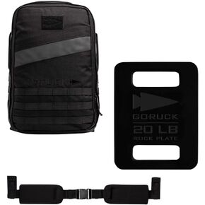 GORUCK Rucker 4.0 20L Black + HipBelt + 20lb Ruck Plate Bundle
