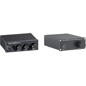 Fosi Audio 2 Channel Amplifier V1.0B and Q4 Desktop DAC Headphone Amp for PC Mini Stereo Headphone Amplifier