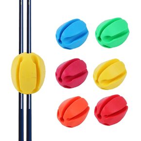 6 PCS Silicone Fishing Rod Ball Straps ، مقاطع قضبان الصيد المحمولة محمولة مقاطع قطب صيد مطاطية ثابتة