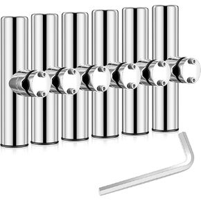 6 Pcs Boat Fishing Rod Holder Adjustable Clamp on Rod Holder Stainless Steel Fishing Pole Holders for Rails 7/8" to 1"