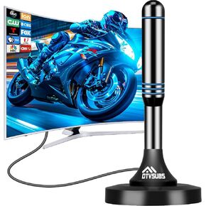 TV Antenna for Smart TV Indoor, 2025 Digital TV Antenna for Local Channels with Strong Magnetic Base, 360 Reception HDTV Antennas for TV Without Cable Supports 4K 1080P - 10FT Long Cable