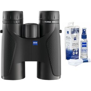 Zeiss 10x42 Terra ED Binoculars (Black) & Zeiss Cleaning Kit Bundle (2 Items)