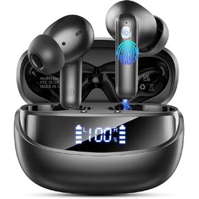 Wireless Earbuds, Bluetooth 5.4 Headphones with 4 ENC Noise Cancelling Mic, 45Hrs Playtime Bluetooth Earphones HiFi Stereo Deep Bass, in Ear Earbuds IP7 Waterproof, Wireless Headphones for Android iOS