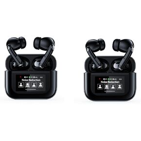 New Ai Language Translator Earbuds Real Time Translation Earbuds with 144 Languages Supported, ANC Noise Cancelling, Bluetooth 5.4, Smart Touch Screen Housing (Black)