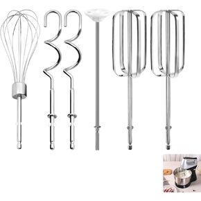 Hand Mixer Attachments Set Compatible with Models 62632R, 62682RZ, 62692, 62695V, 64699 Includes Beaters, Dough Hooks, Wire Whisk & Blending Rod (6-Piece Replacement Kit)