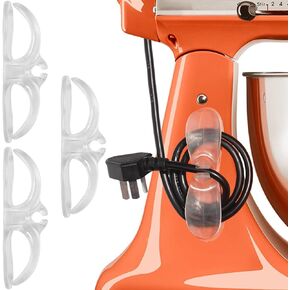 Appliance Cord Organizer for Kitchen Mixer - Clear 3PCS Stick On Cable Holder Wrapper Winder Keeper, Power Wire Management Wrap Hook Clip, Home Gadget Accessories