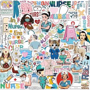 100 PCS Funny Nurse Stickers Medical Stickers Nursing Accessories for Nurses Nursing Healthcare Stickers Funny Nurse Gifts