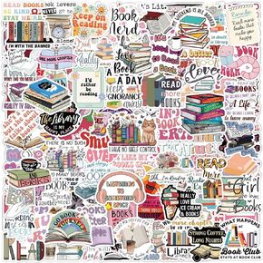 100PCS Kindle Stickers for Adult,Waterproof Scrapbook Sticker Bookish Pack for Kindle Waterbottle Laptop Ebook Readers,Spicy Book Vinyl Decals for Girls Boys