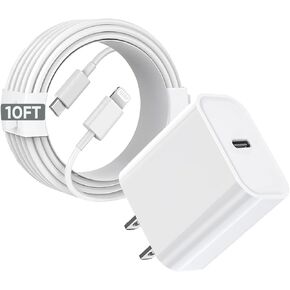 iPhone 14 Charger ، 10ft iPhone 14 Charger Fast Charging 10 Foot Apple Lightning Cable for iPhone مع USB C iPhone Fast Charger Clics for Apple iPhone 14 Pro Max/14 Plus/13/12 Mini/11/XS Max/XR/X