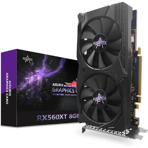 بطاقة رسومات RX 560 XT 8GB GDDR5 ، 1792SP ، 128Bits ، بطاقة فيديو للألعاب للكمبيوتر الشخصي ، GPU Computer ، PCI Express X16 3.0 مع توقف مروحة تجميد لتجميد سطح المكتب Tarjeta Gráfica