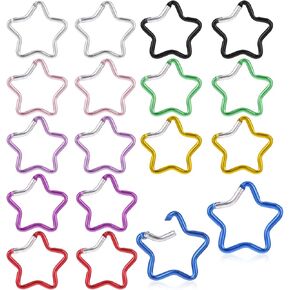 Colored Star Carabiner Aluminum Star Shape Carabiner Clip Spring Snap Hook for Traveling Camping Fishing Hiking